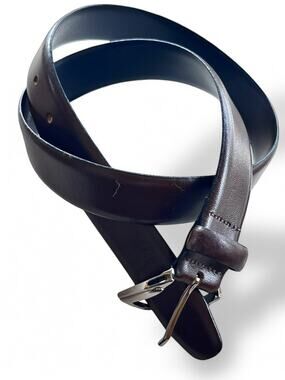 Paul Laurence Dark Brown Men's Italian Leather Belt Size 32 Made In Italy